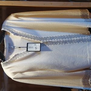 Sale!!! SIZE 14, OFF WHITE, ST. JOHN BLAZER, LIKE NEW, CHEVRON, REMOVABLE COLLAR